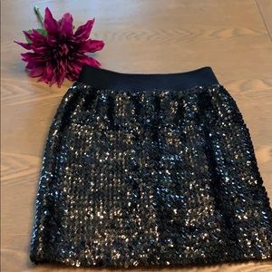 All black sequin skirt!